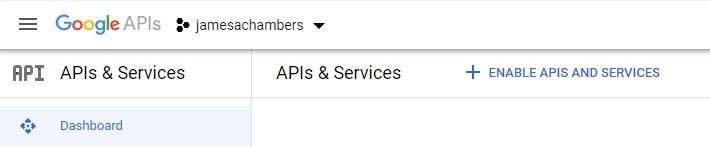 Google Sheets Dashboard - Enable APIs and Services