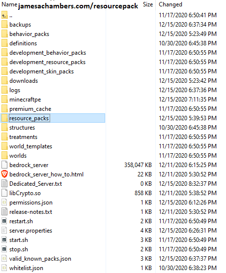 Resource packs main folder structure