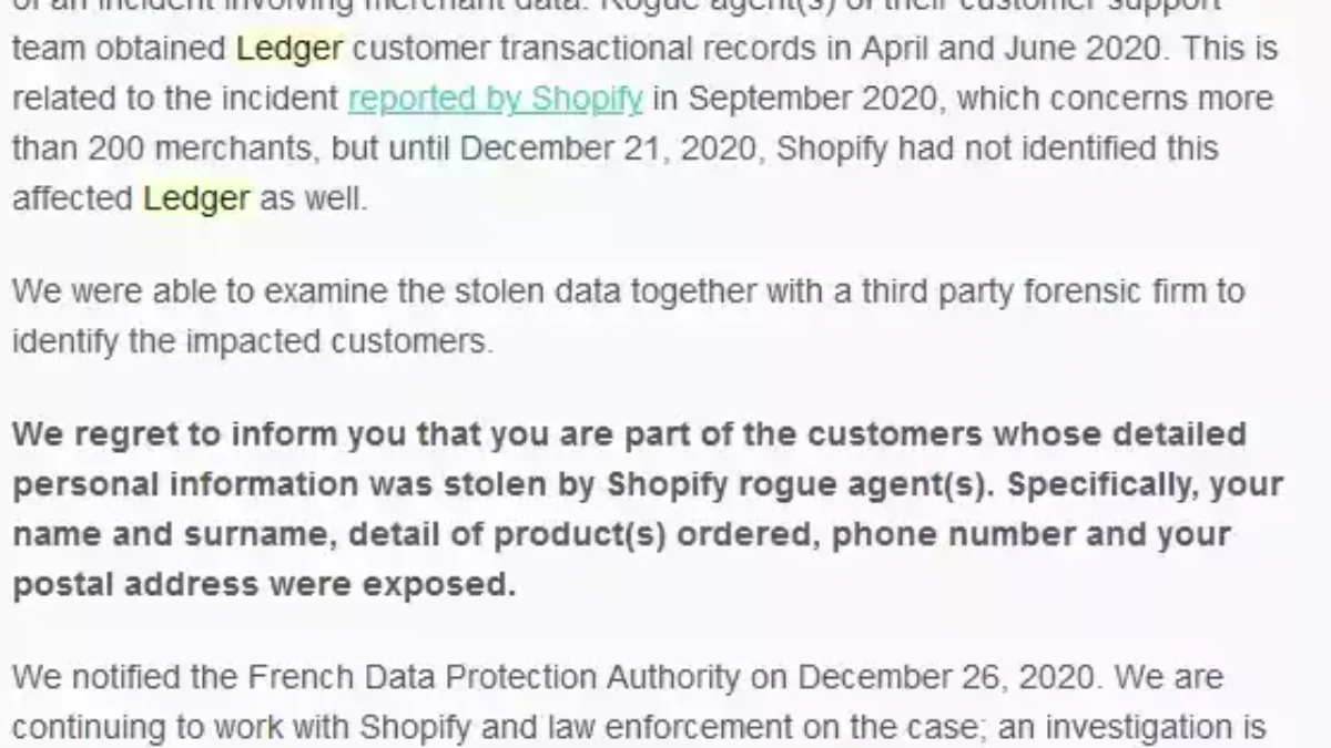 Life as a “Ledger” Wallet Data Breach Victim