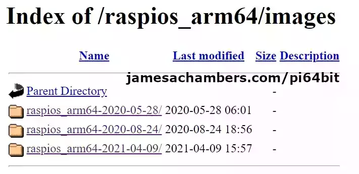 Pi 64bit OS Images - Directory