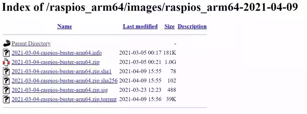 Pi 64bit OS Images - Subdirectory