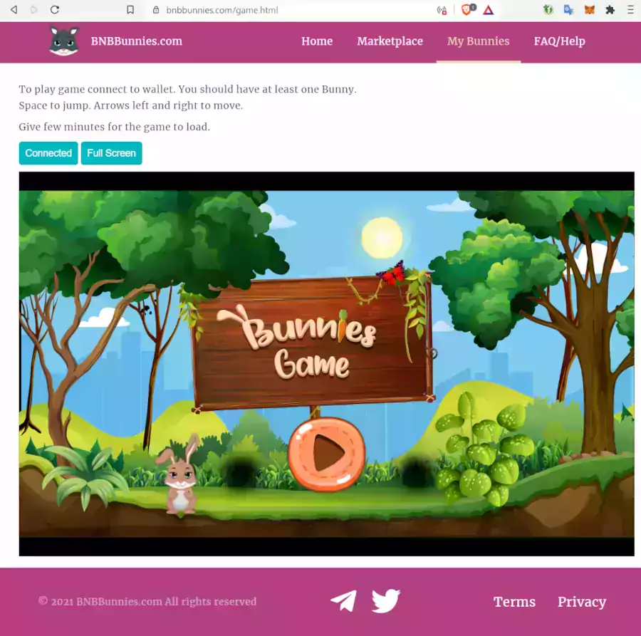 BNB Bunnies Web Site - Exclusive NFT Owner Game