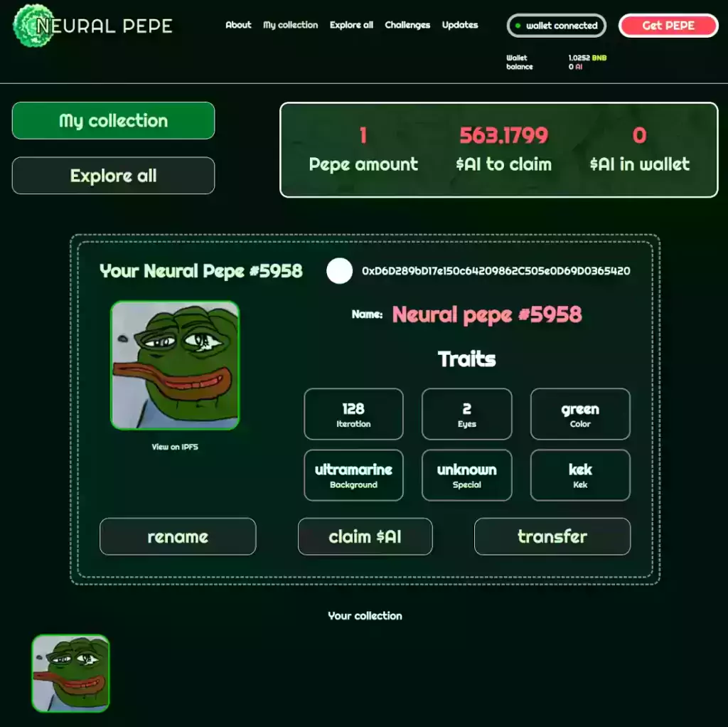 Neural Pepe #5958 - My Mint