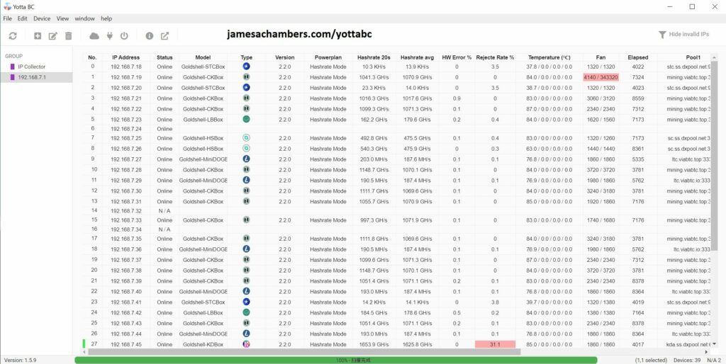 Yotta BC - Official Goldshell ASIC Bulk Management Tool