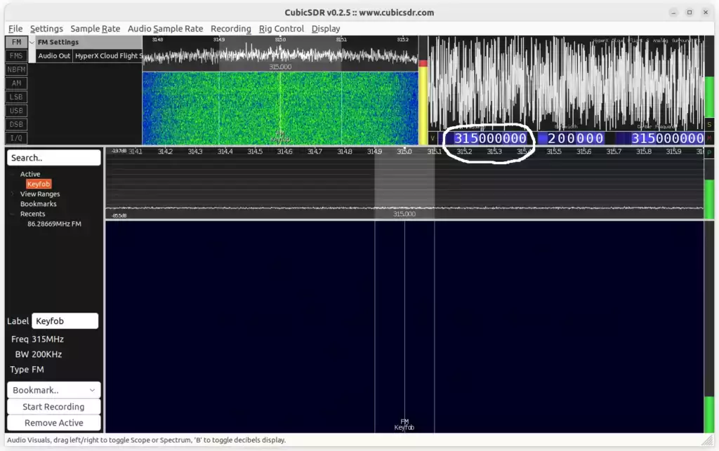 CubicSDR - Before Intercept (Quiet)