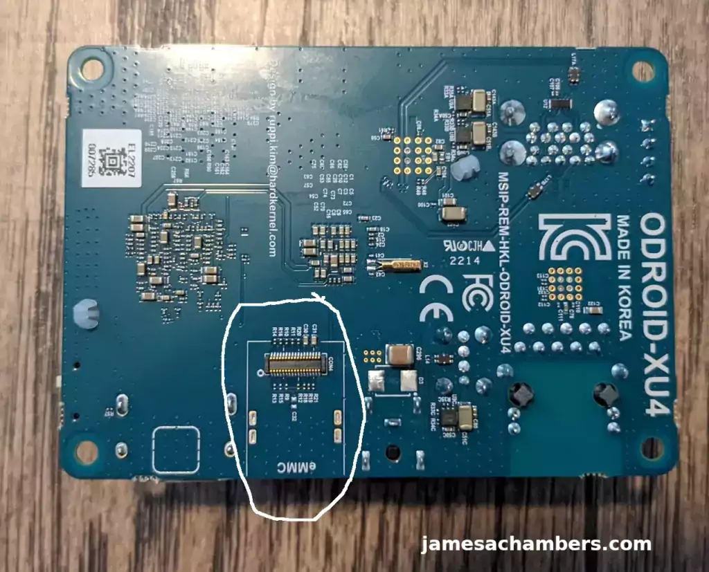 ODROID XU4Q Bottom of Board