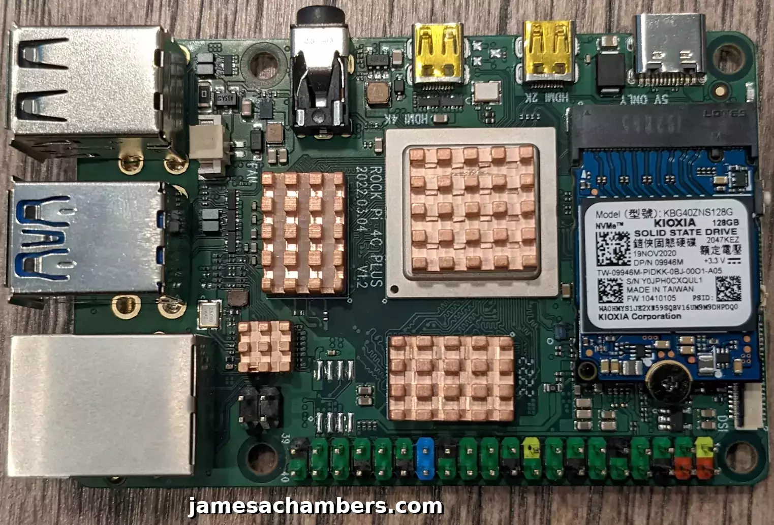 Radxa Rock Pi 4C Plus - NVMe and Heat Sinks Mounted