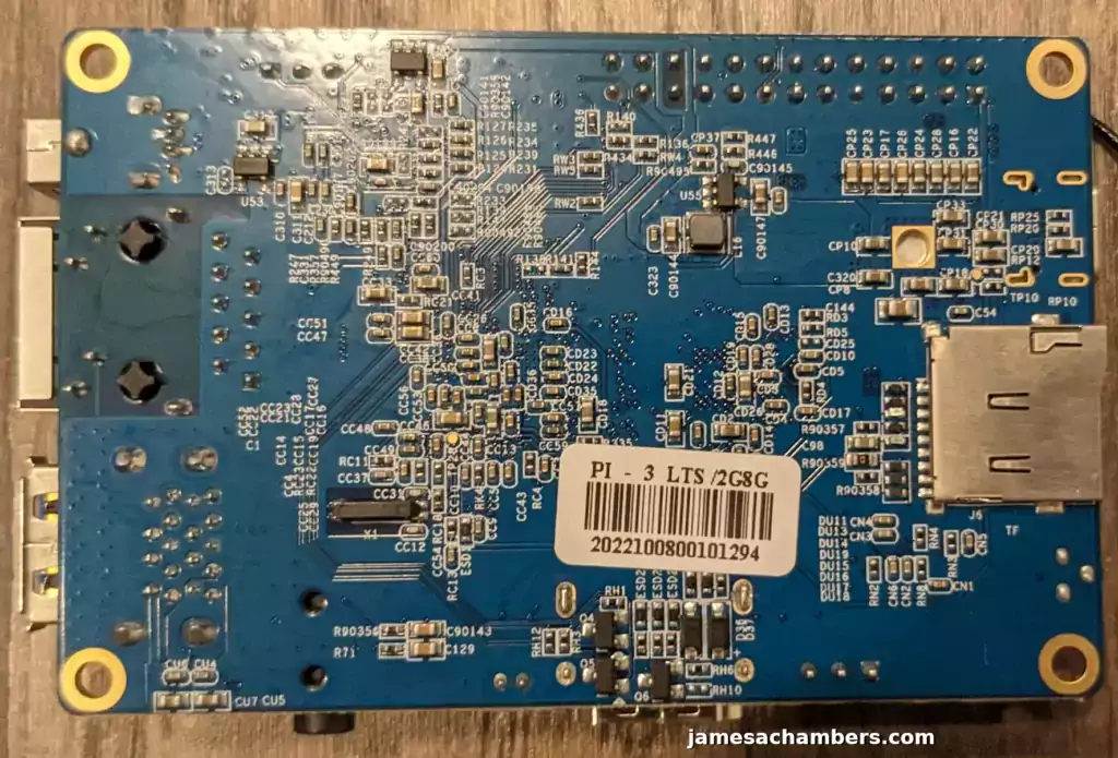 Orange Pi 3 LTS - Bottom View