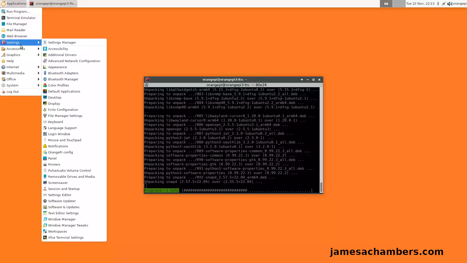 Orange Pi 3 LTS Ubuntu Desktop Screenshot