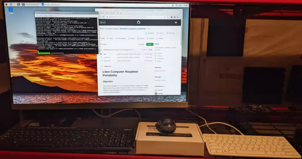 Raspbian on Pi 400 running portability tool