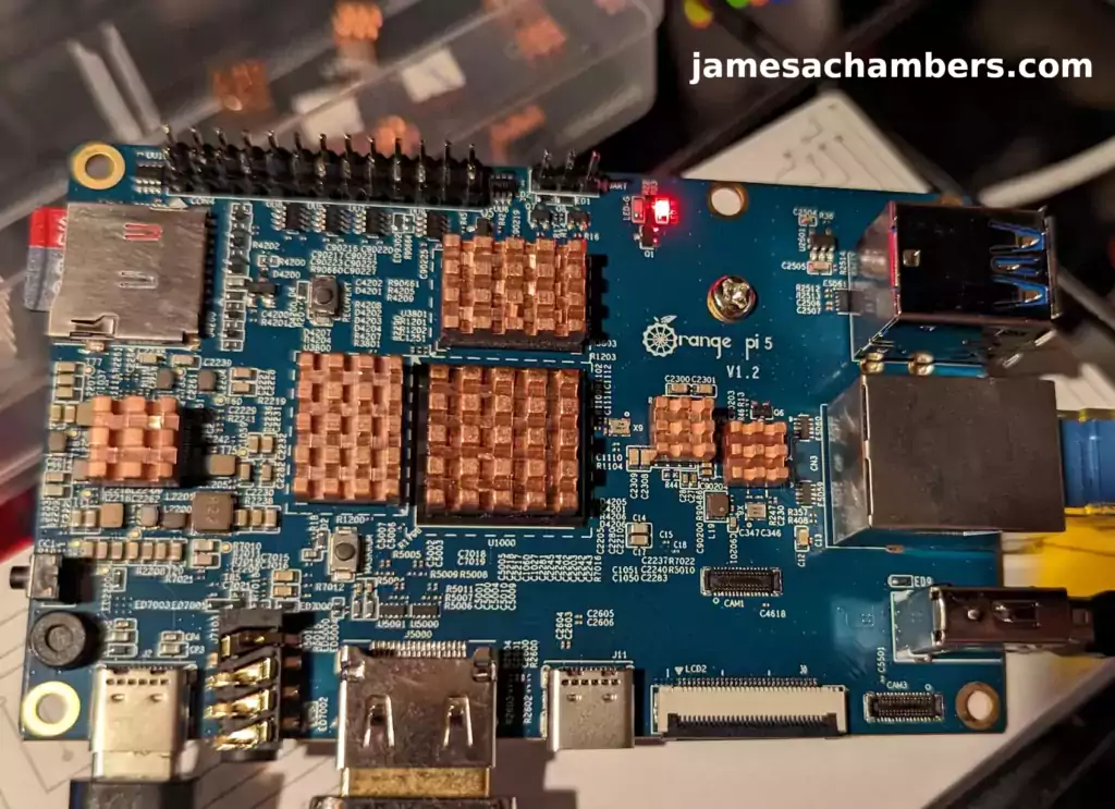 Orange Pi 5 with Heat Sinks