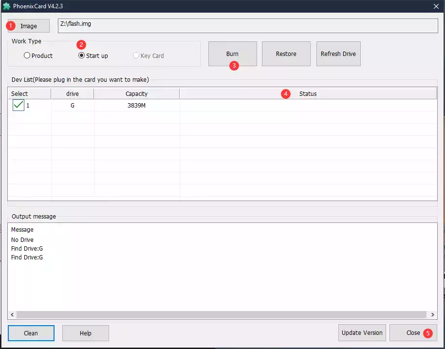 PhoenixFlash Configuration