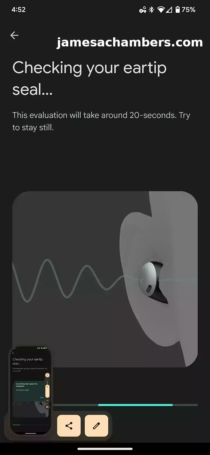 Google Pixel Buds Eartip Seal Check