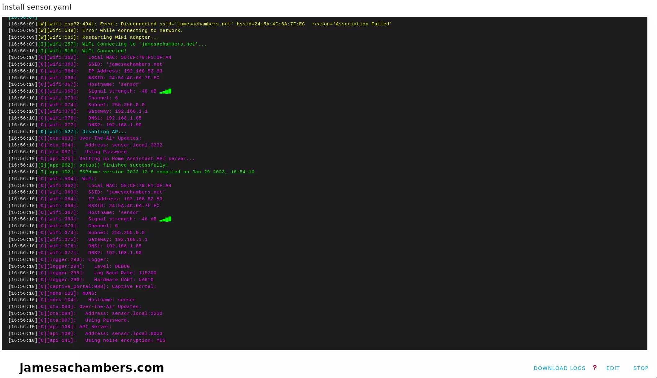 ESPHome - Successful Configuration Flash