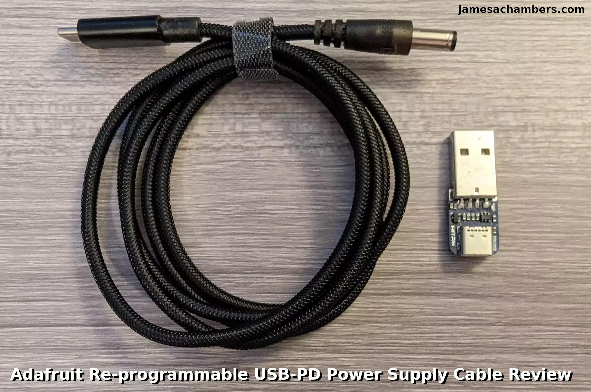 Re-programmable USB Type-C PD to 2.1/5.5mm Barrel Jack Cable