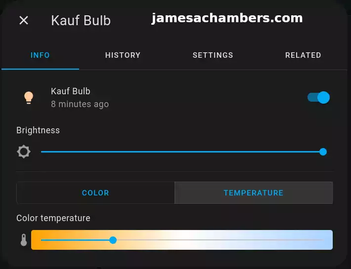 Kauf - Home Assistant Color Temperature Selection