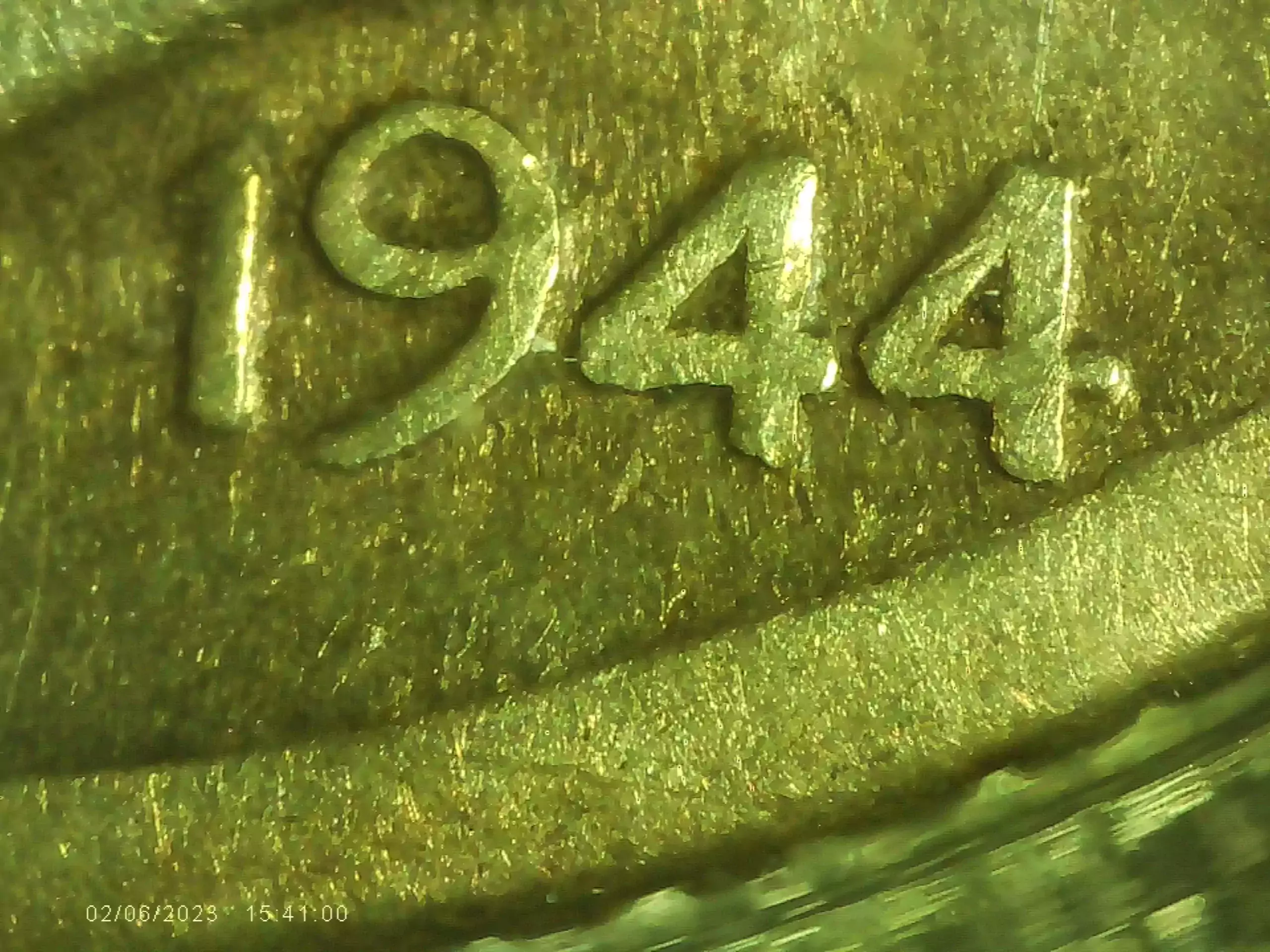 Microscope Coin Test - Close up