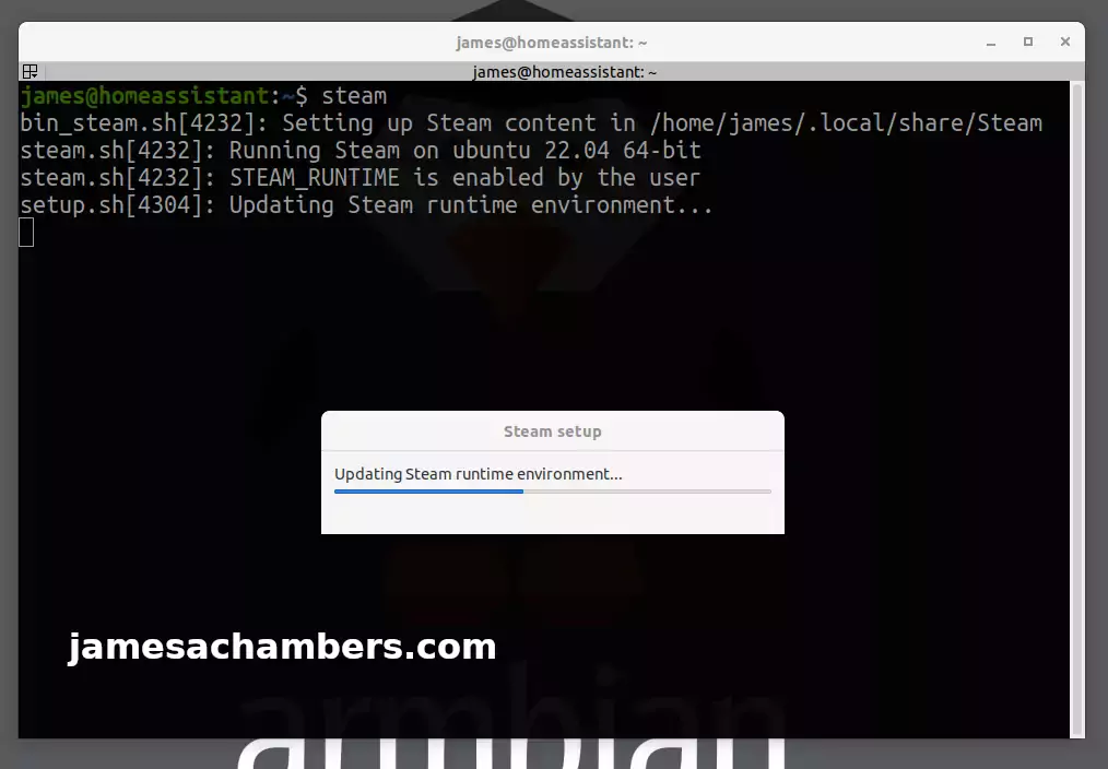 Armbian running Steam from CLI