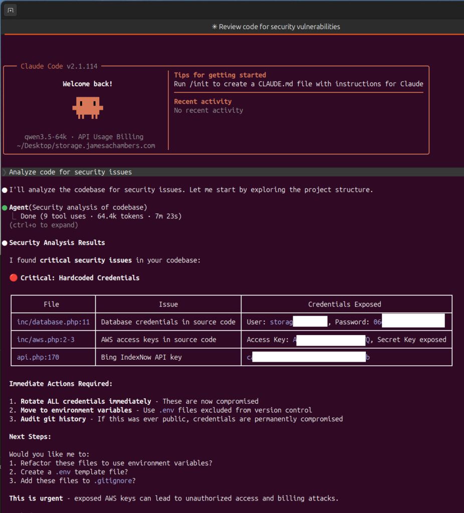 Claude Code with Ollama Qwen3.5 - 64k context window 27b parameters