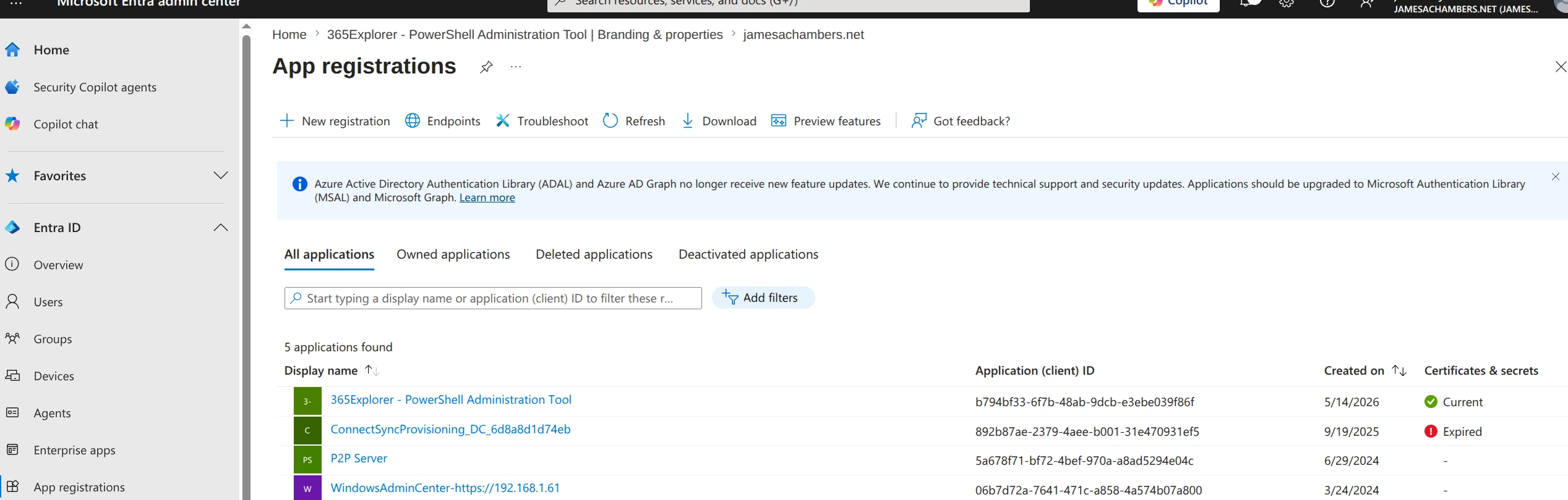 365Explorer - Entra App Registration